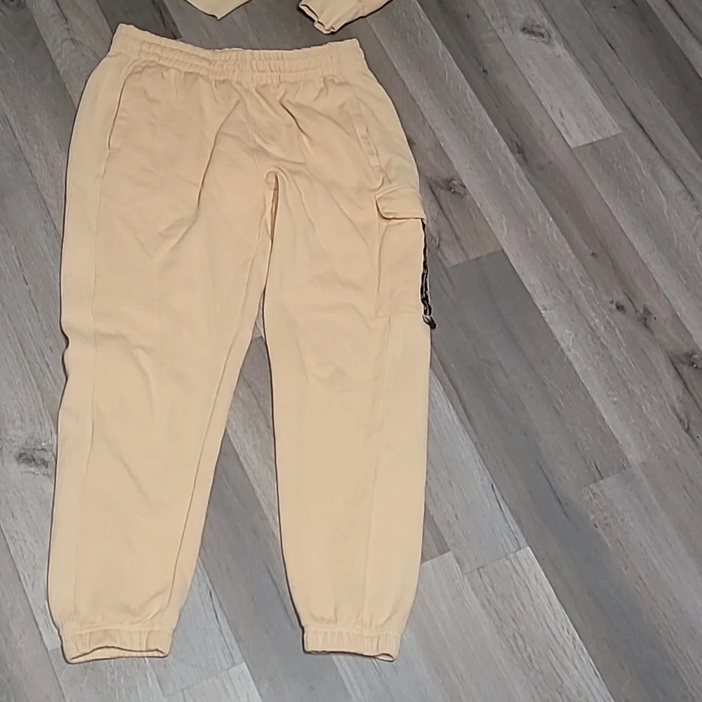 Adidas Men's Postgame Waffle Pullover Hoodie W/ Matching Jogger Pants Set Size M